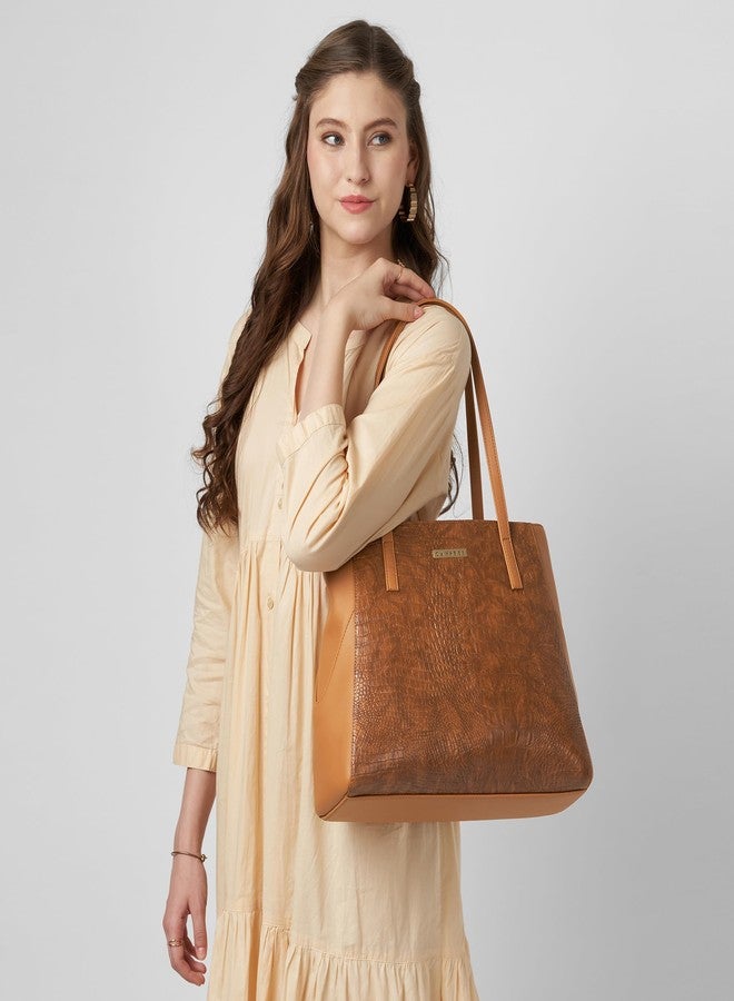 Caprese Vani Large Satchel Bag for Women with Multiple Compartments for Organization and Comfort | Stylish, Durable, and Spacious Interior Shoulder Bag for Work, Travel, and Everyday Use (Tan) - Image 2